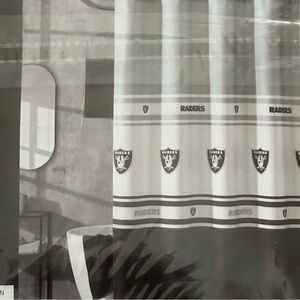 Raiders Black and White Shower Curtain